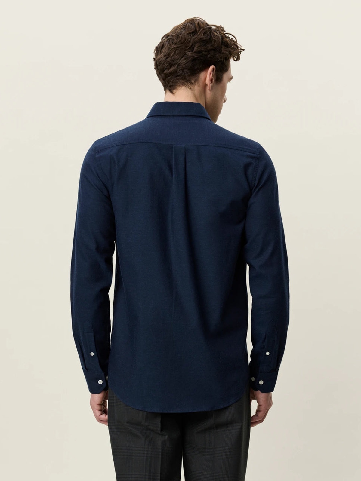 Les Deux Soft Flannel Shirt Dark Navy Blue