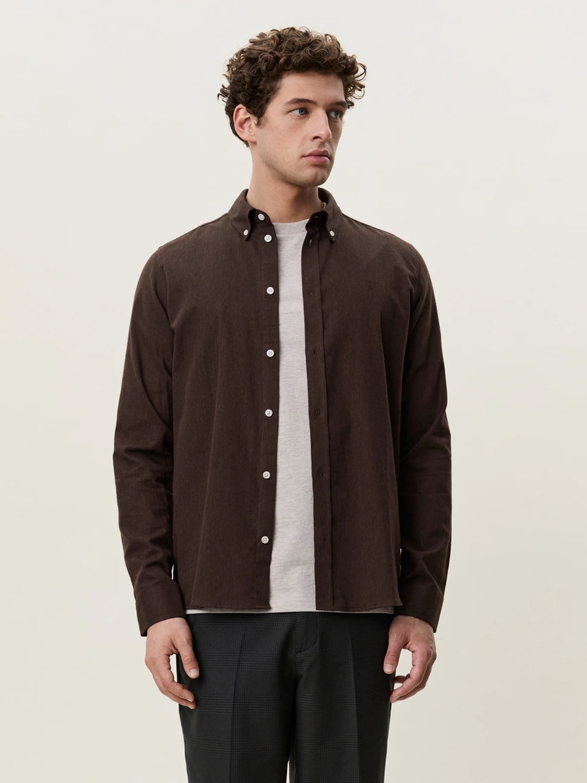 Les Deux Soft Flannel Shirt Delicioso Brown