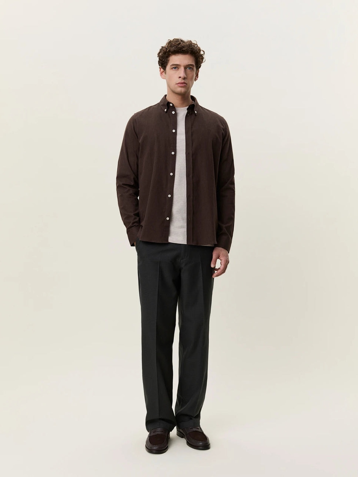 Les Deux Soft Flannel Shirt Delicioso Brown