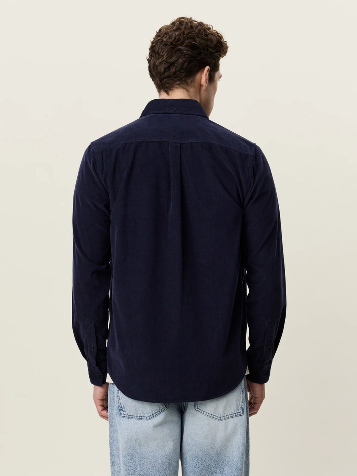 Les Deux Pinwale Corduroy Shirt Dark Navy Blue