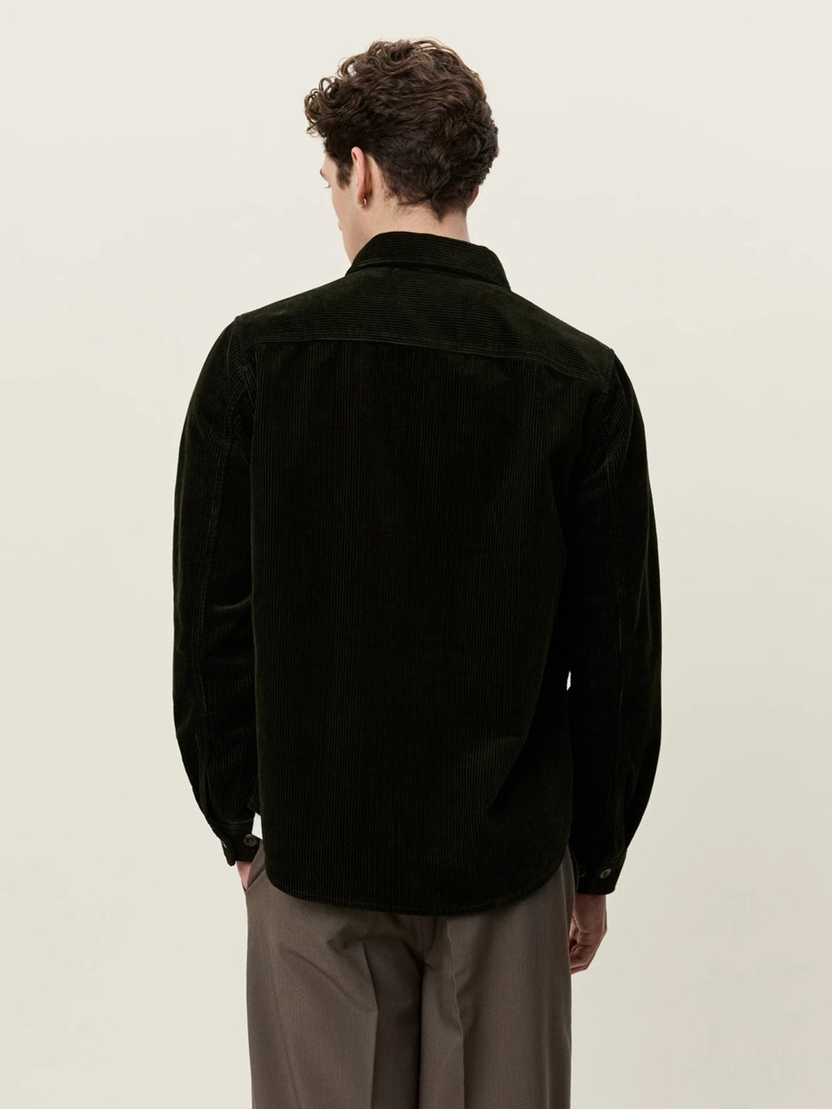 Les Deux Corduroy Overshirt Rosin Green