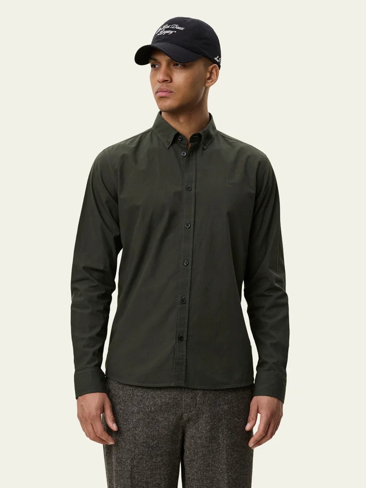 Les Deux Light Oxford Shirt Rosin Green
