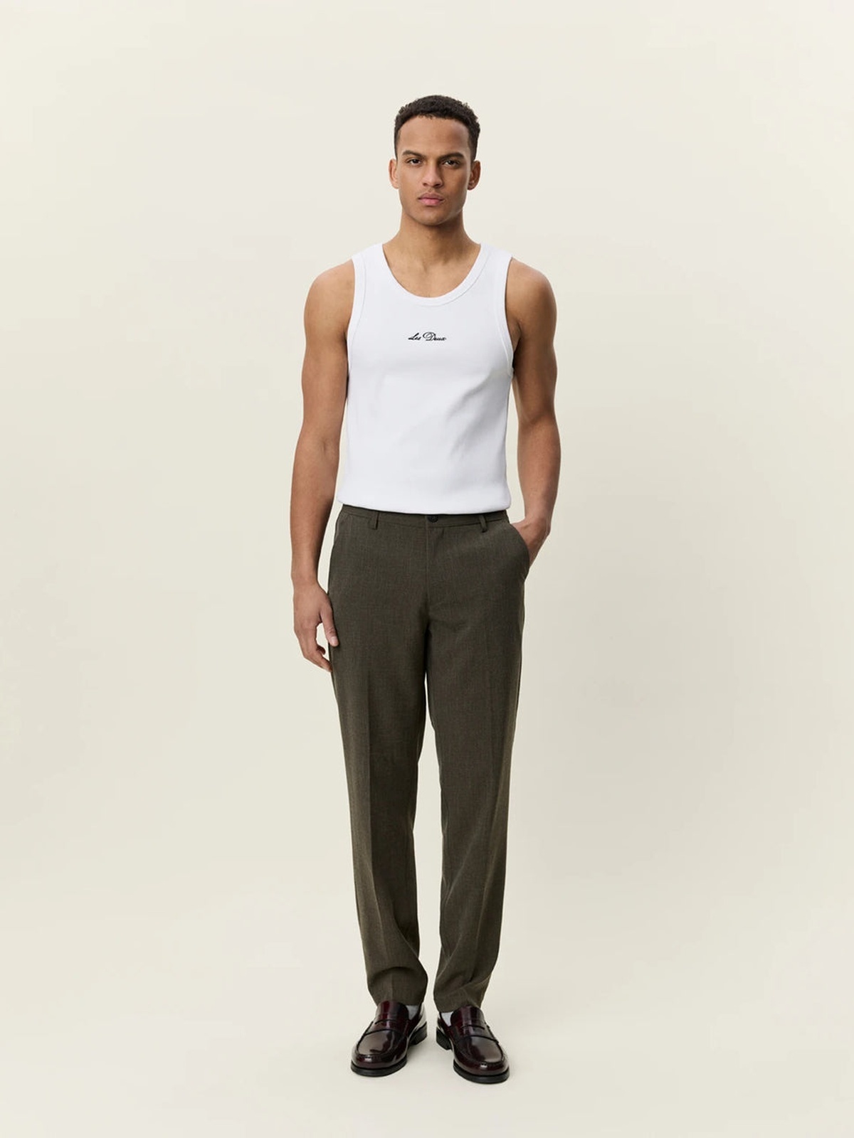 Les Deux Como Suit Pants Olive Night