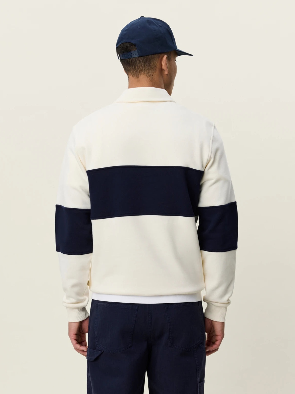 Les Deux Zipper Rugby Sweatshirt Ivory