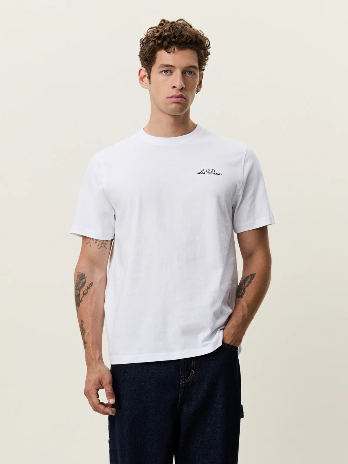 Les Deux Signature Print T-Shirt Hvit