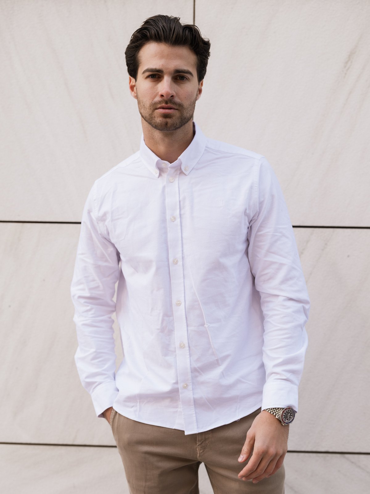 Les Deux Konrad Oxford Shirt White