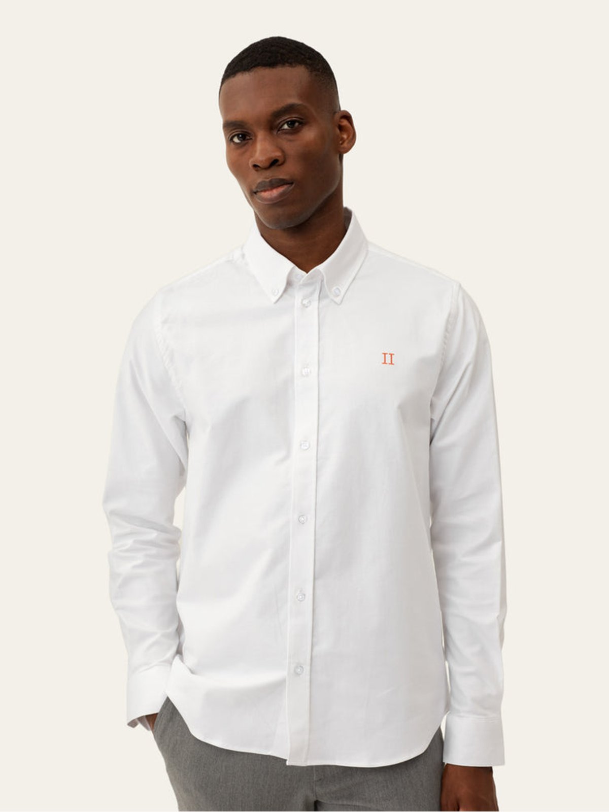 Les Deux Konrad Contrast Oxford Shirt White / White
