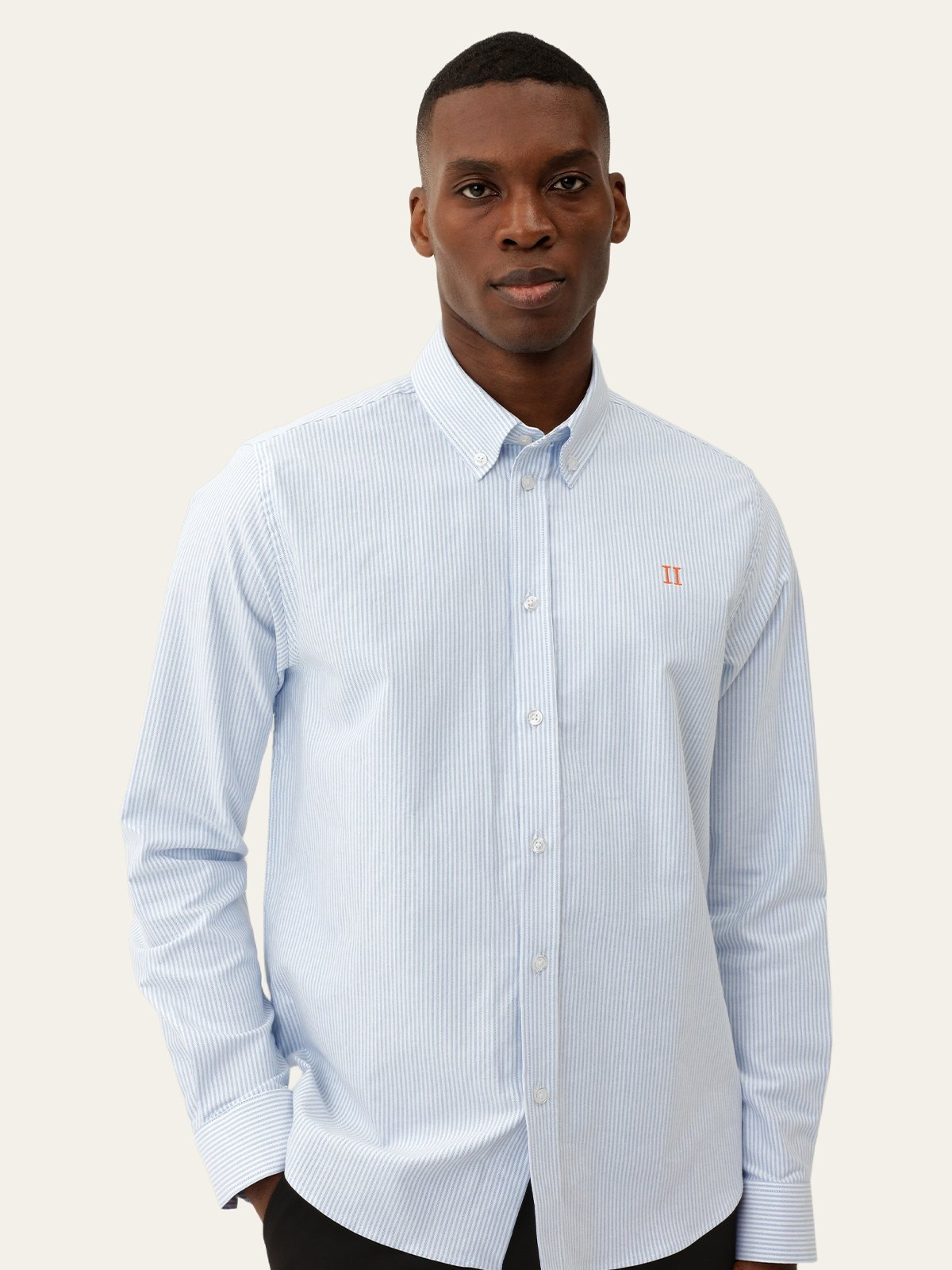 Les Deux Konrad Contrast Oxford Shirt Light Blue / White