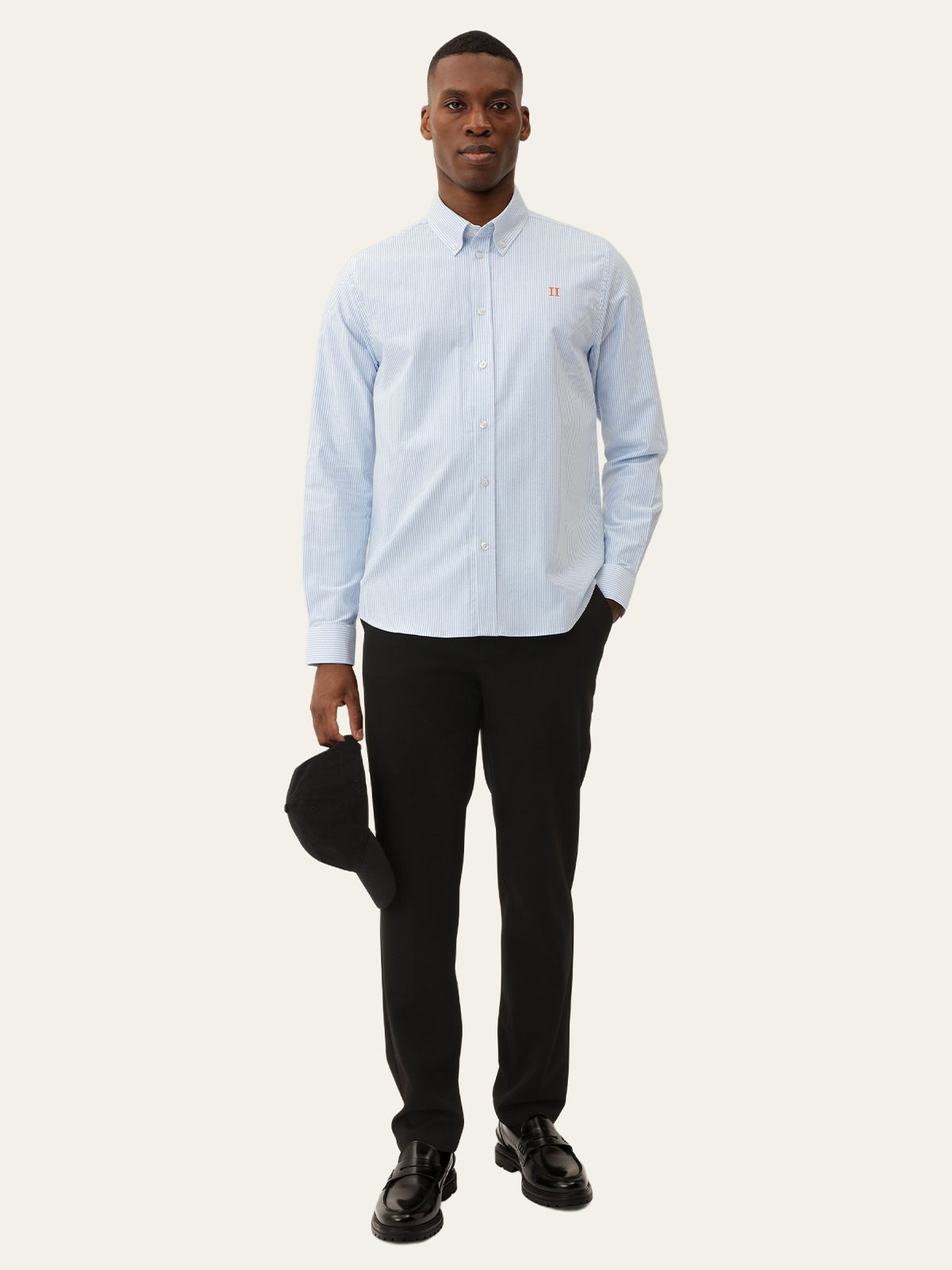 Les Deux Konrad Contrast Oxford Shirt Light Blue / White