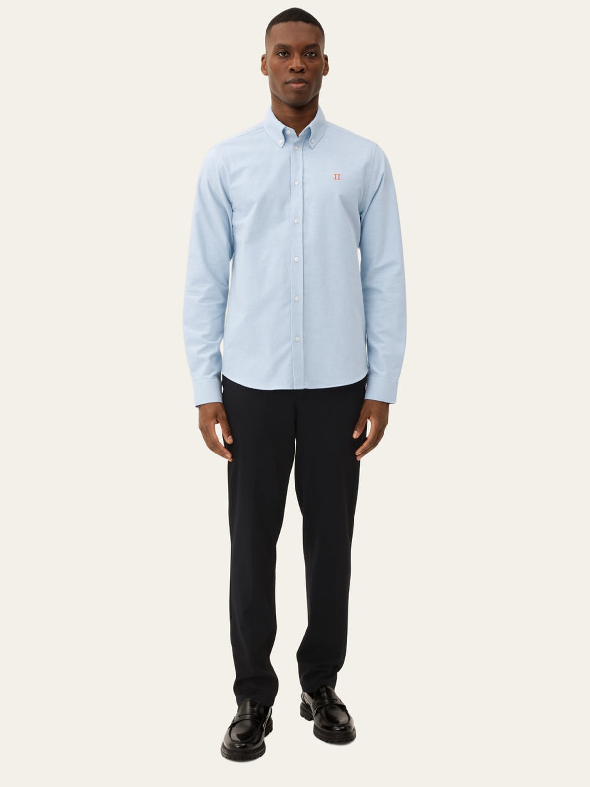 Les Deux Konrad Contrast Oxford Shirt Light Blue / White