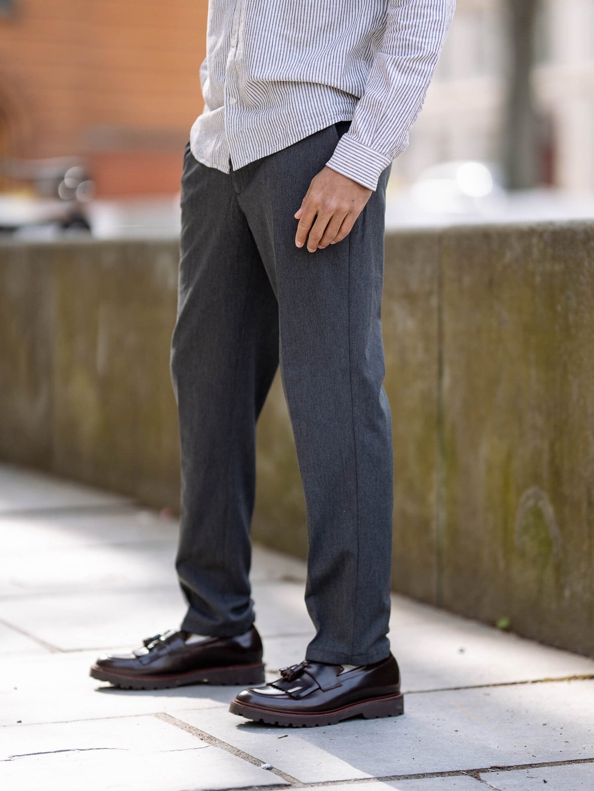Les Deux Como Suit Pants Dark Grey Melange