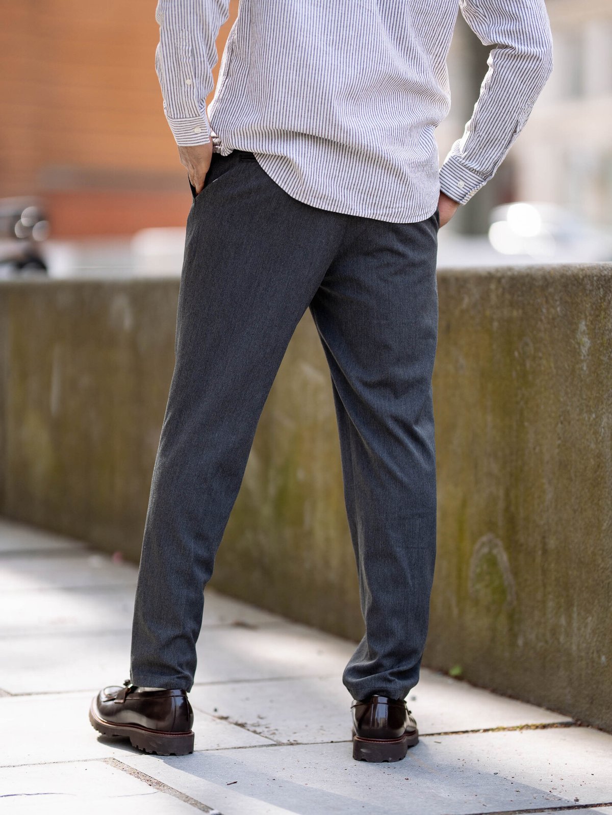 Les Deux Como Suit Pants Dark Grey Melange