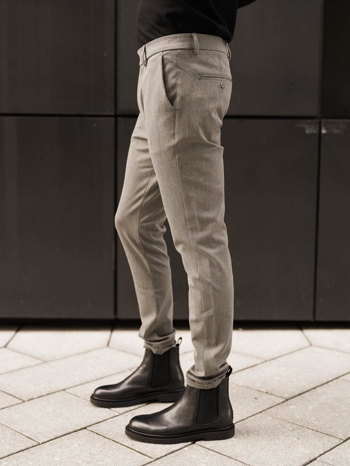 Les Deux Como Suit Pants Grey Melange
