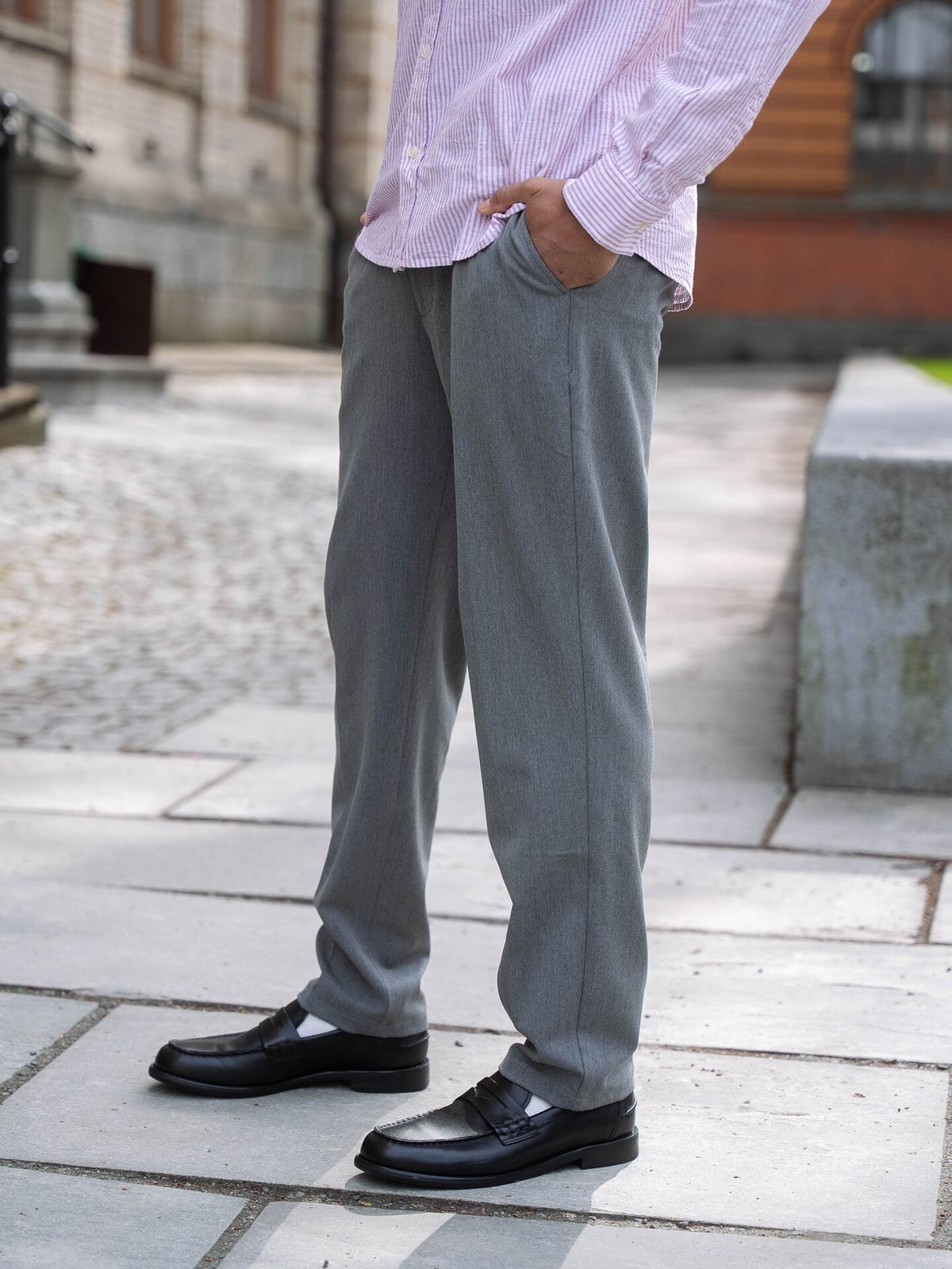 Les Deux Como Regular Suit Pants Grey Melange