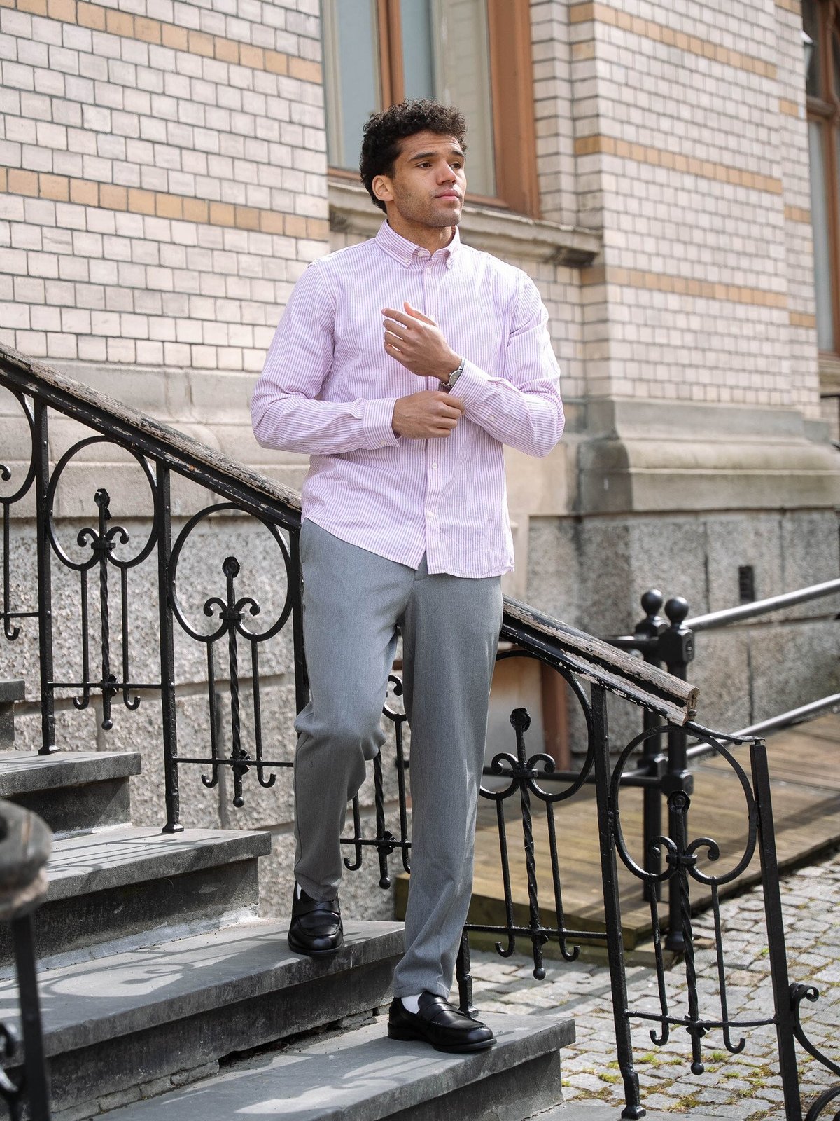 Les Deux Como Regular Suit Pants Grey Melange