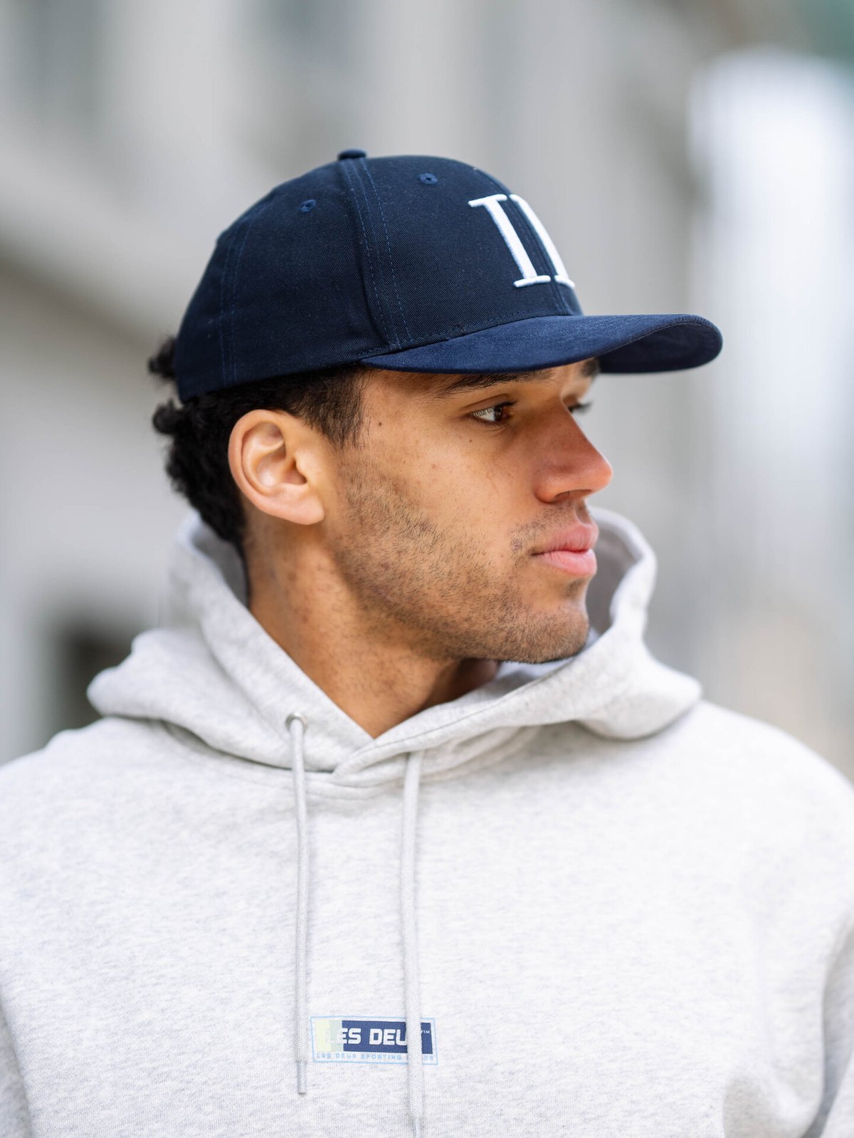 Les Deux Baseball Cap Suede II Dark Navy / White