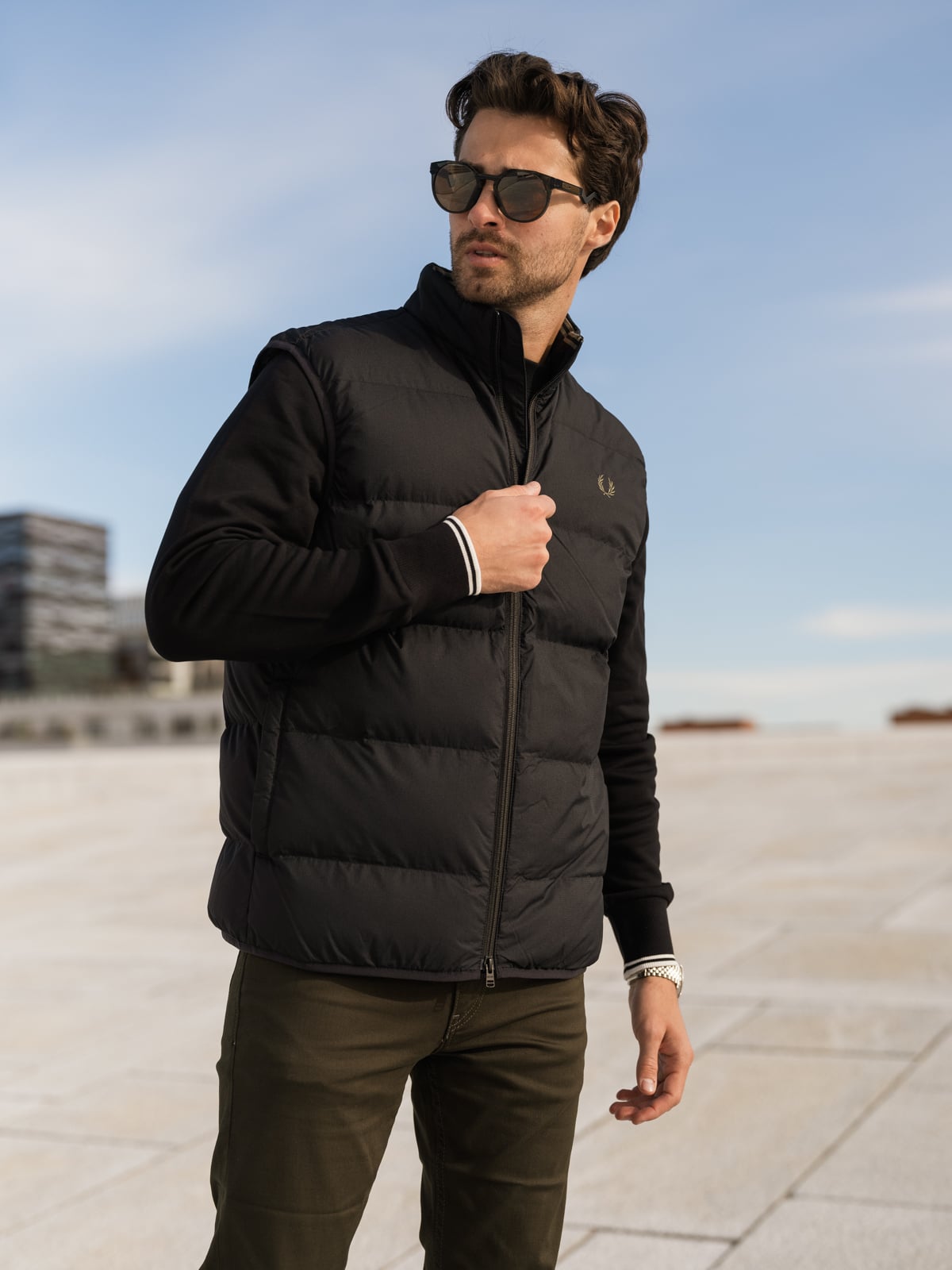Fred Perry Insulated Gilet Sort