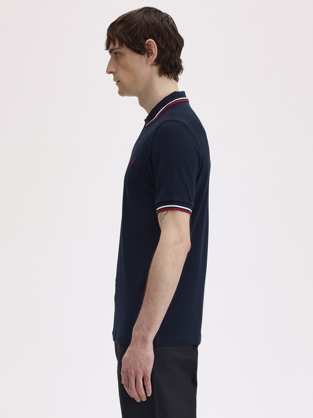 Fred Perry Twin Tipped Polo Navy / Snow White