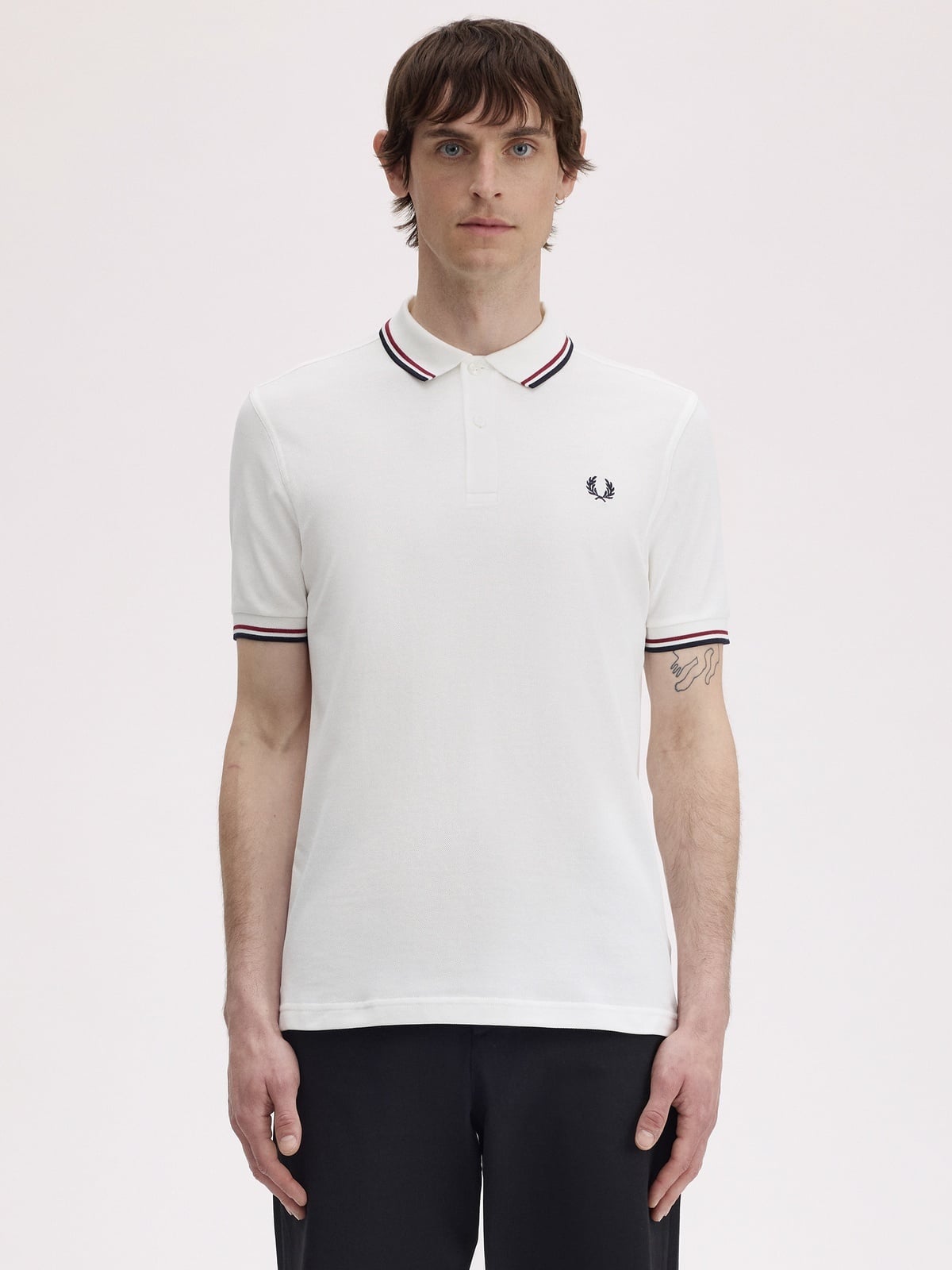 Fred Perry Twin Tipped Polo White