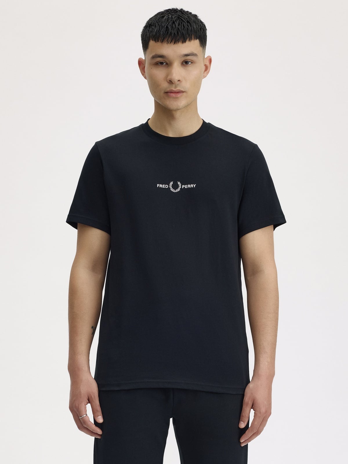 Fred Perry Embroidered Tee Black