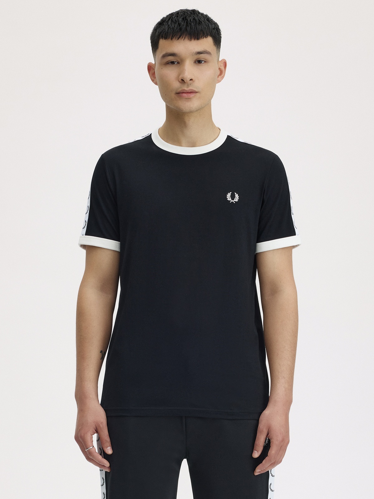 Fred Perry Taped Ringer Tee Black