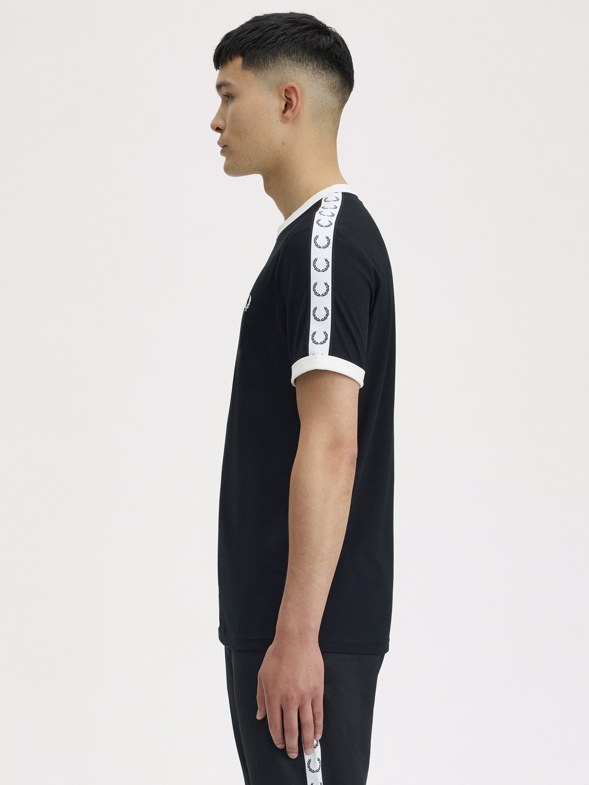 Fred Perry Taped Ringer Tee Black