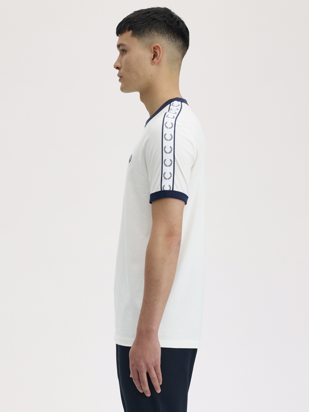 Fred Perry Taped Ringer Tee Snow White