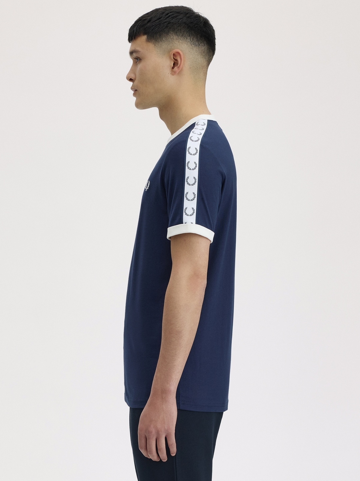 Fred Perry Taped Ringer Tee Carbon Blue