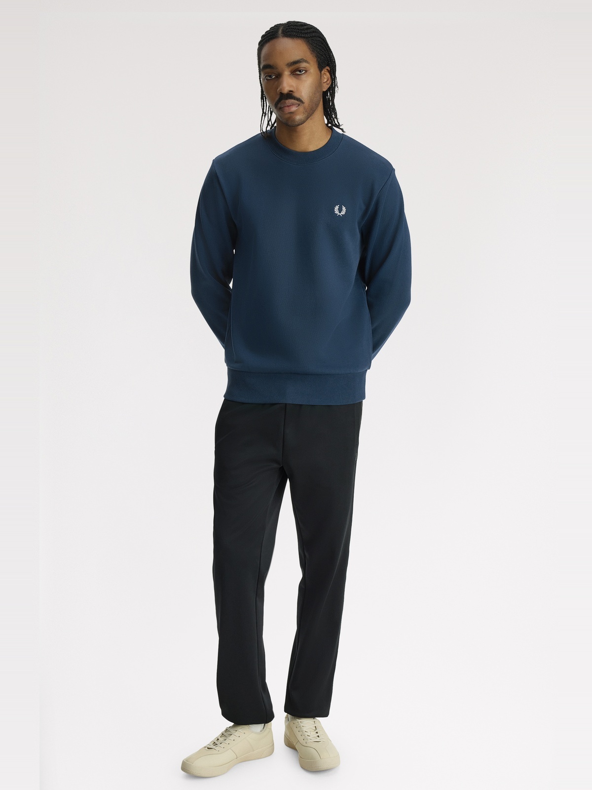 Fred Perry Classic Crew Neck Blå