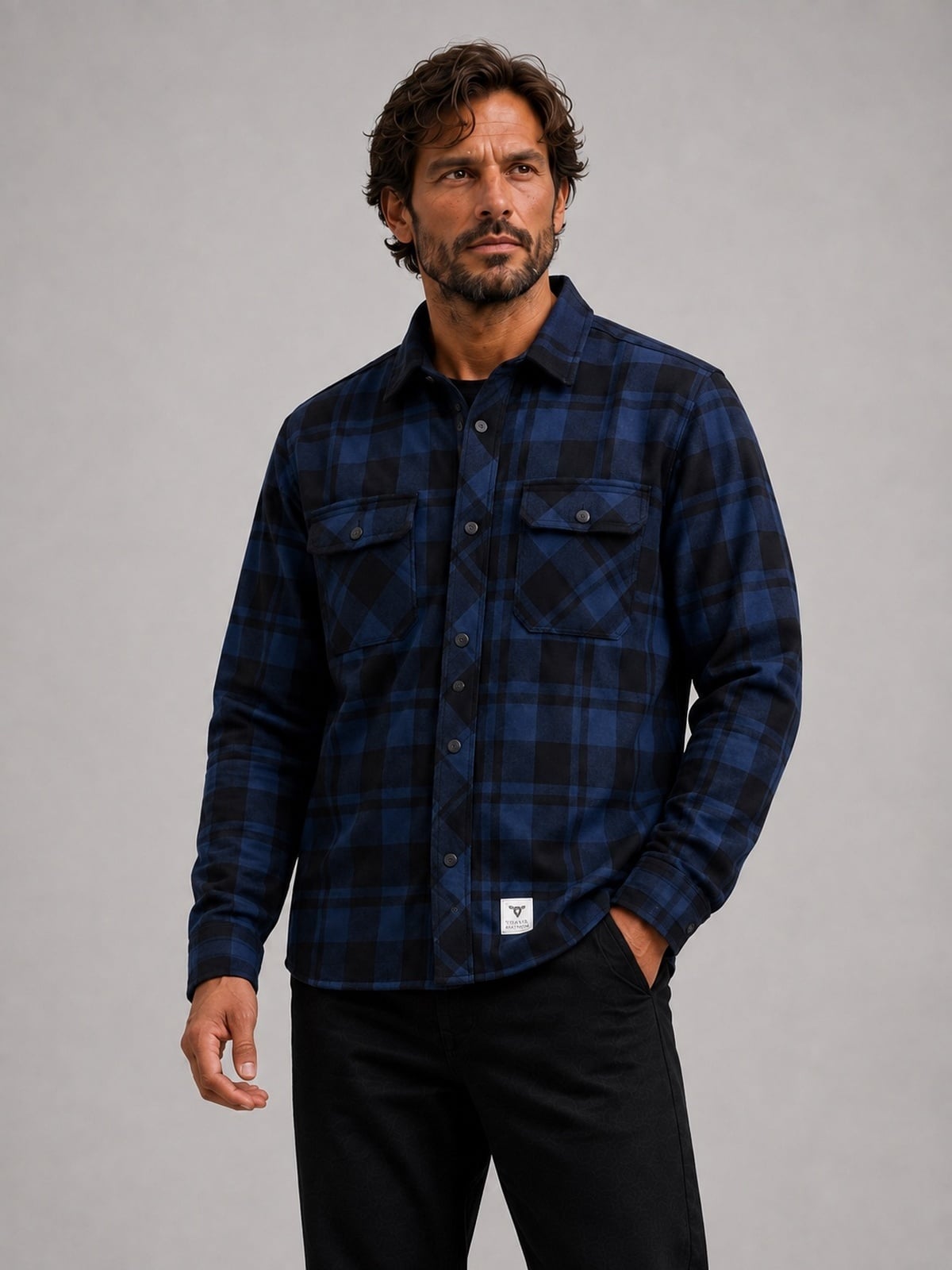 Fat Moose New Adrian Cotton Check Shirt Blå
