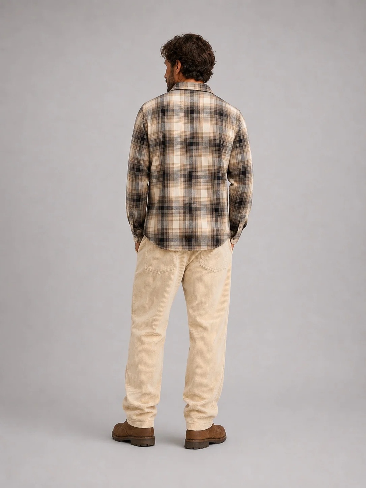 Fat Moose New Adrian Cotton Check Shirt Beige