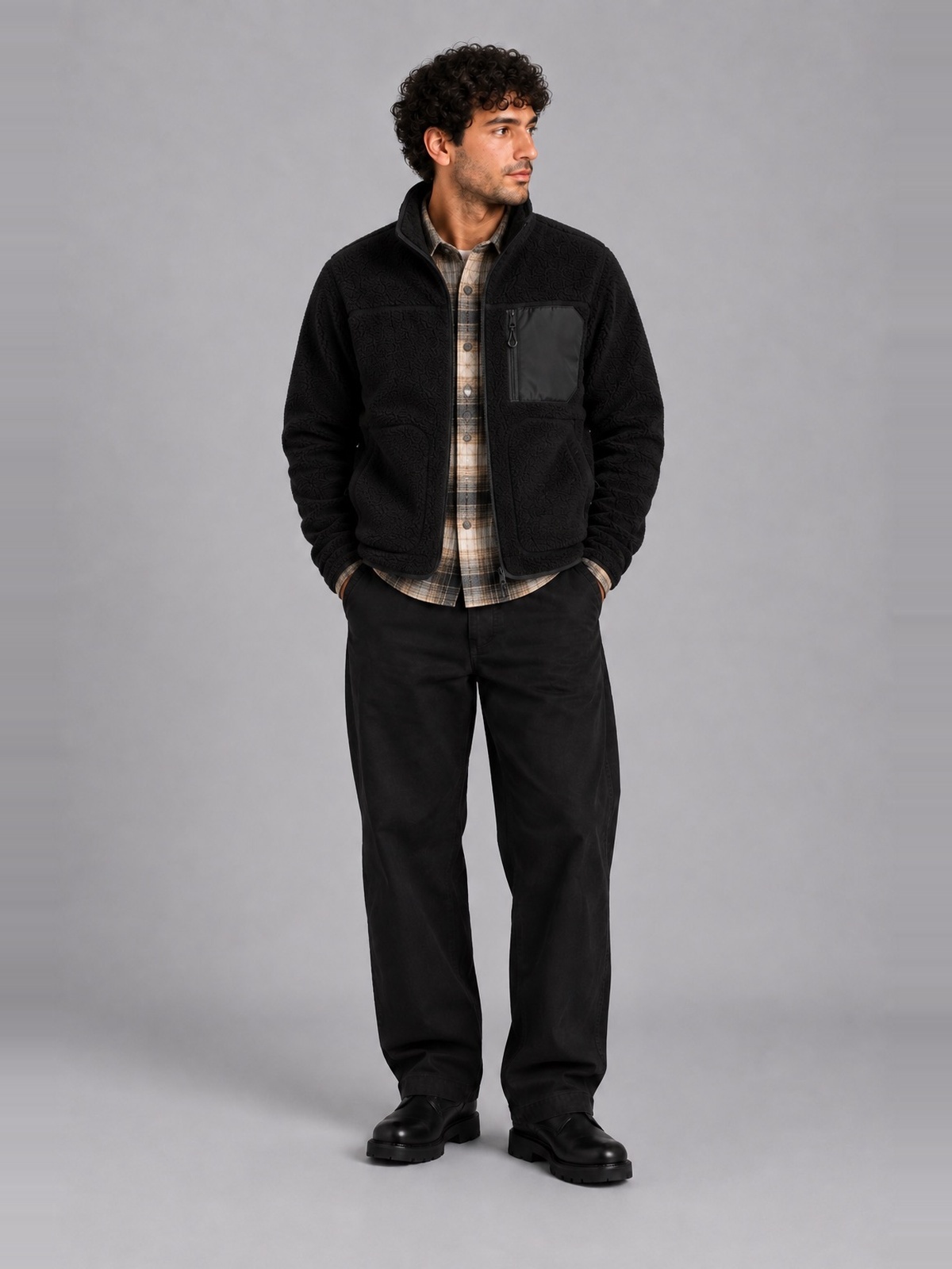 Fat Moose Wood Fleece Jacket Sort