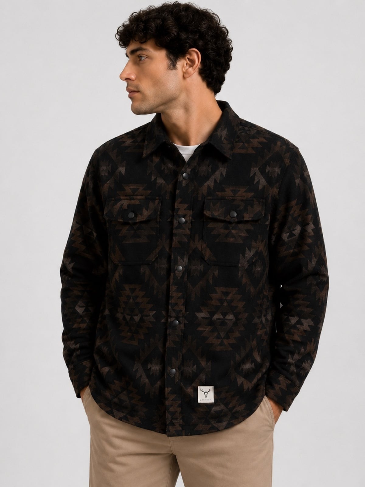 Fat Moose Aztec Overshirt Blå