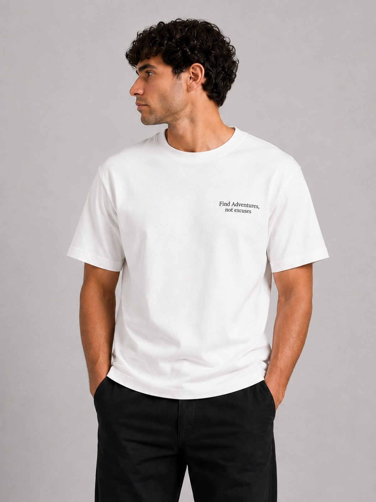 Fat Moose Adventure Organic T-Shirt Hvit