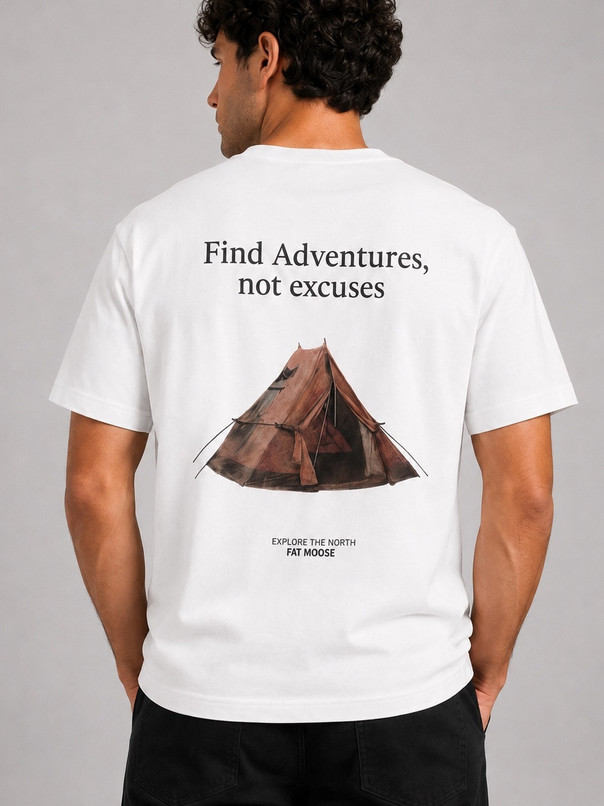 Fat Moose Adventure Organic T-Shirt Hvit
