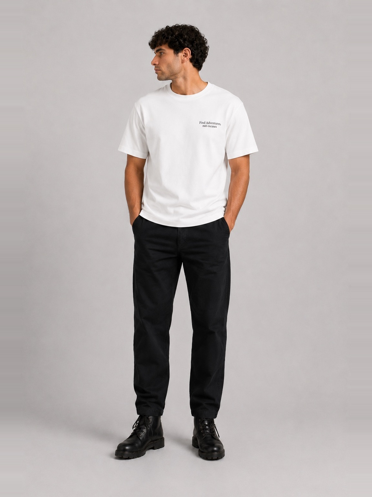 Fat Moose Adventure Organic T-Shirt Hvit