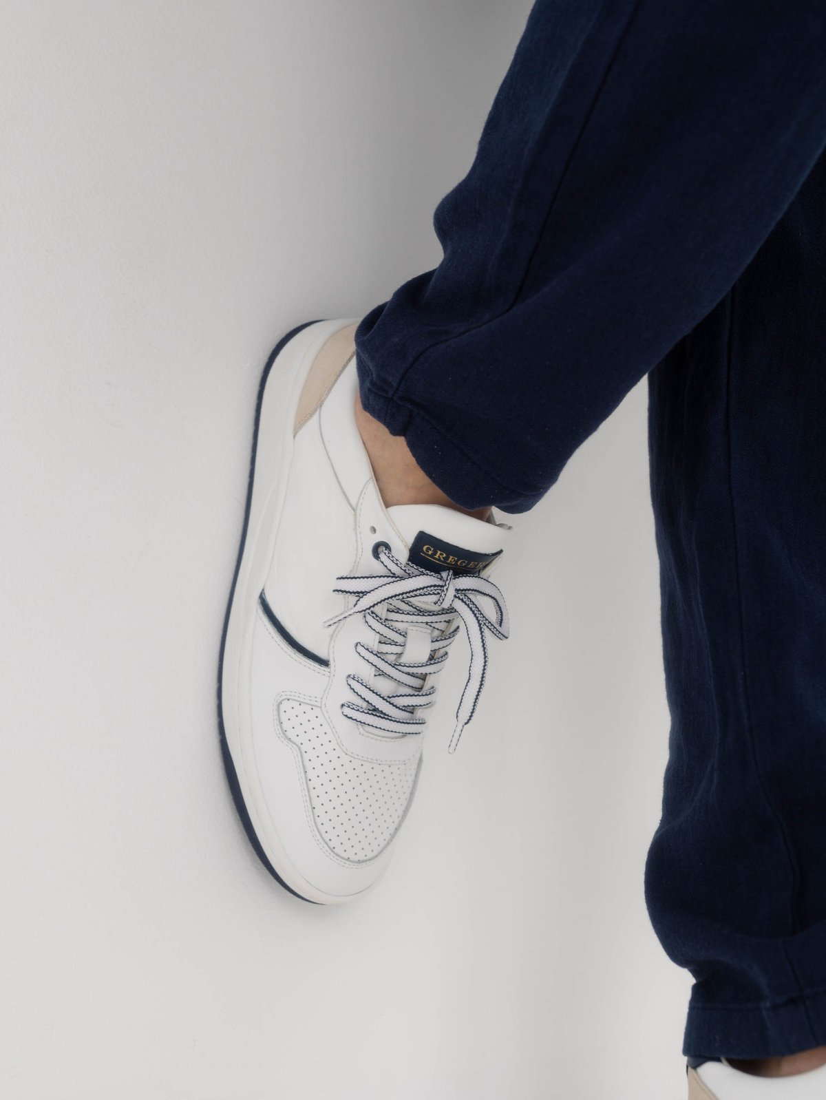 Gregers Clay Leather White Blue