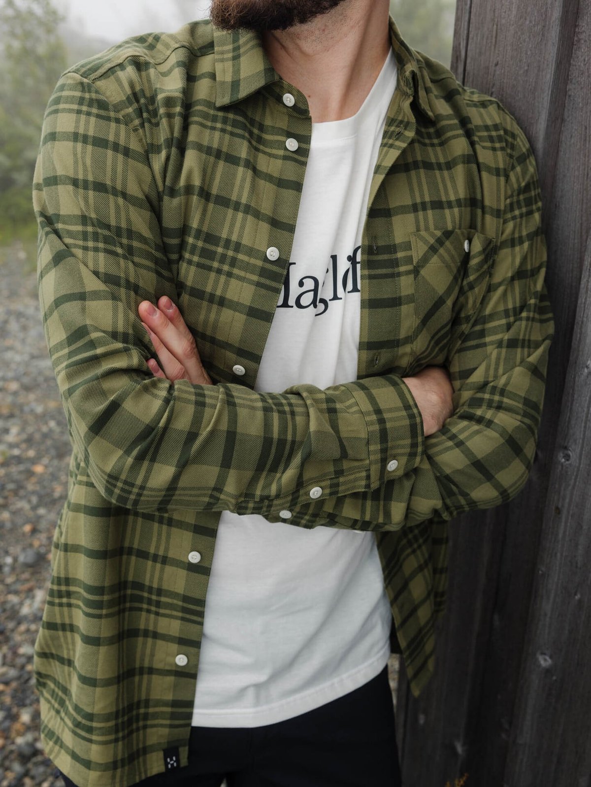 Haglöfs Virke Flannel Shirt Men Seaweed green/Olive green