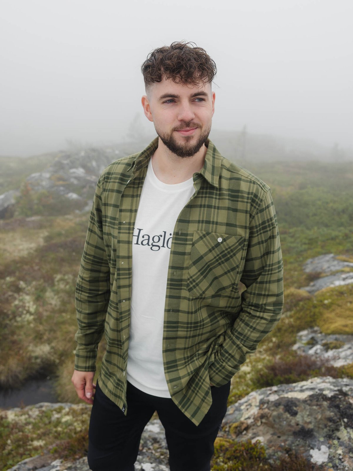 Haglöfs Virke Flannel Shirt Men Seaweed green/Olive green