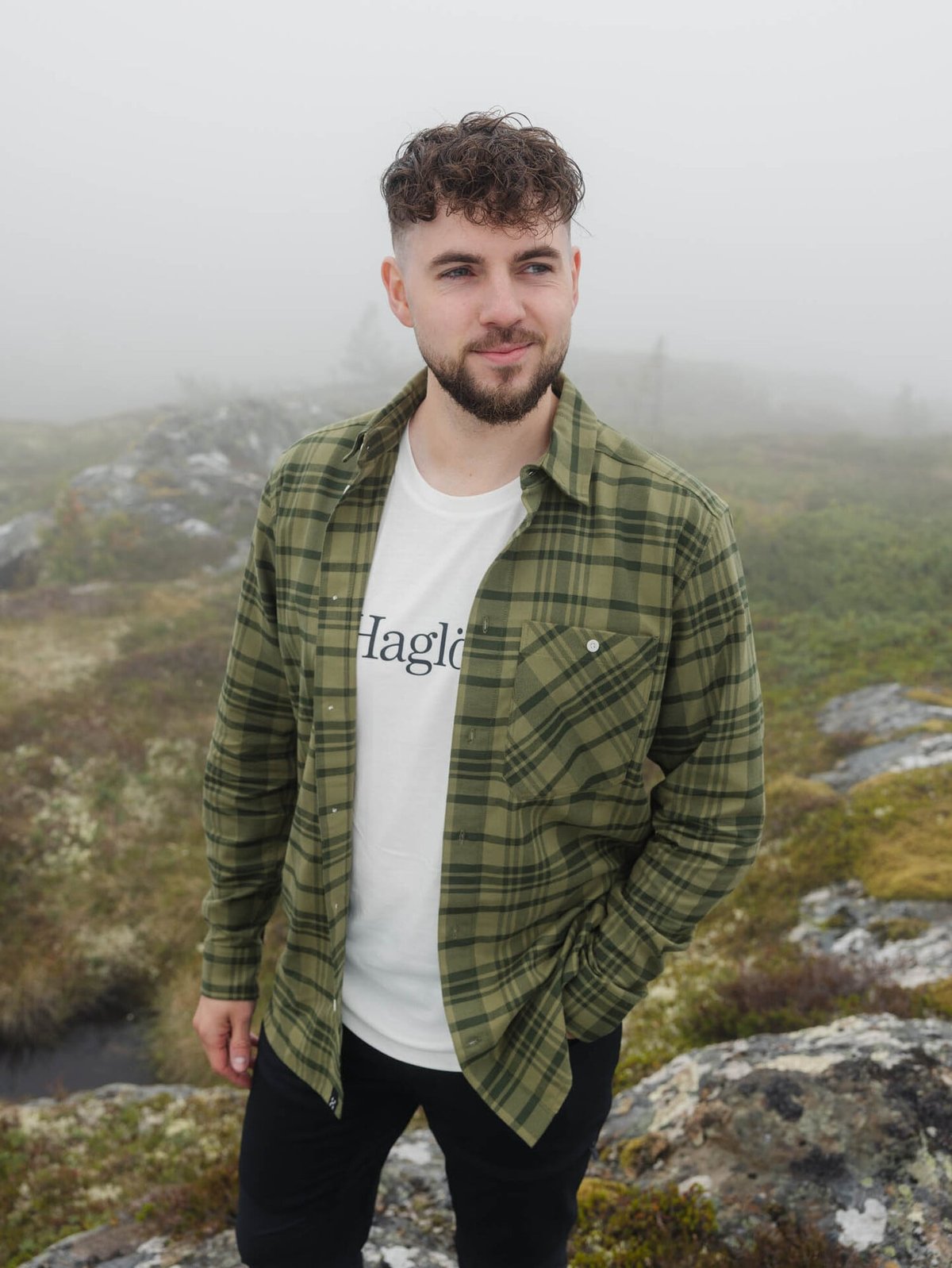 Haglöfs Virke Flannel Shirt Men Seaweed green/Olive green