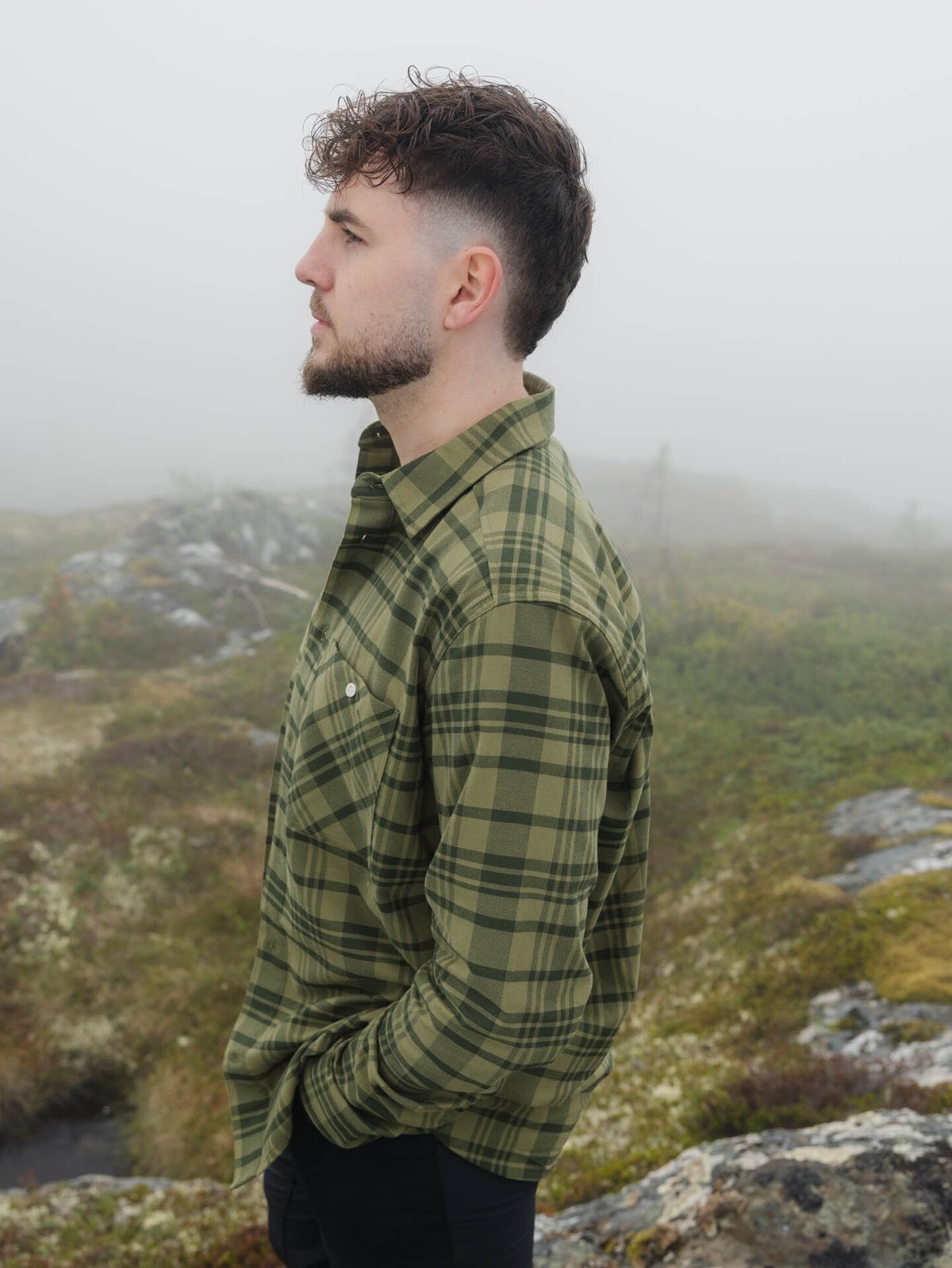 Haglöfs Virke Flannel Shirt Men Seaweed green/Olive green