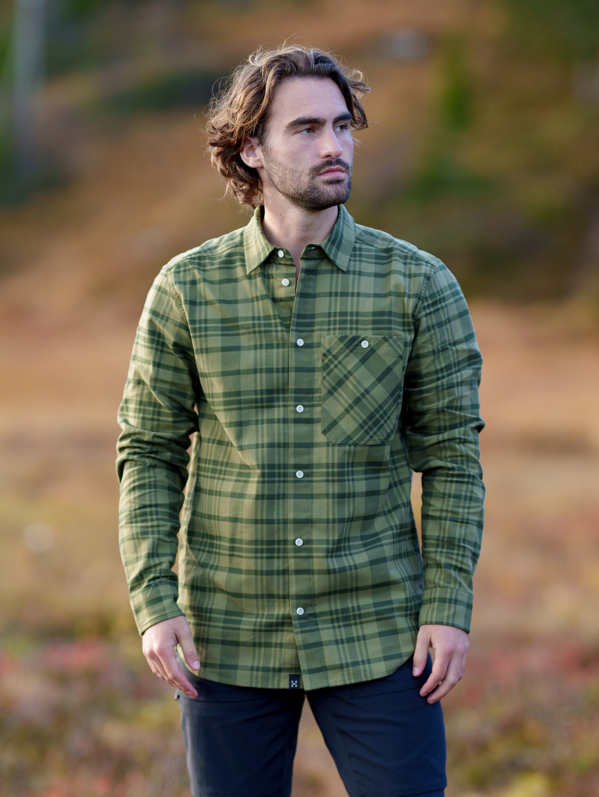 Haglöfs Virke Flannel Shirt Men Seaweed green/Olive green