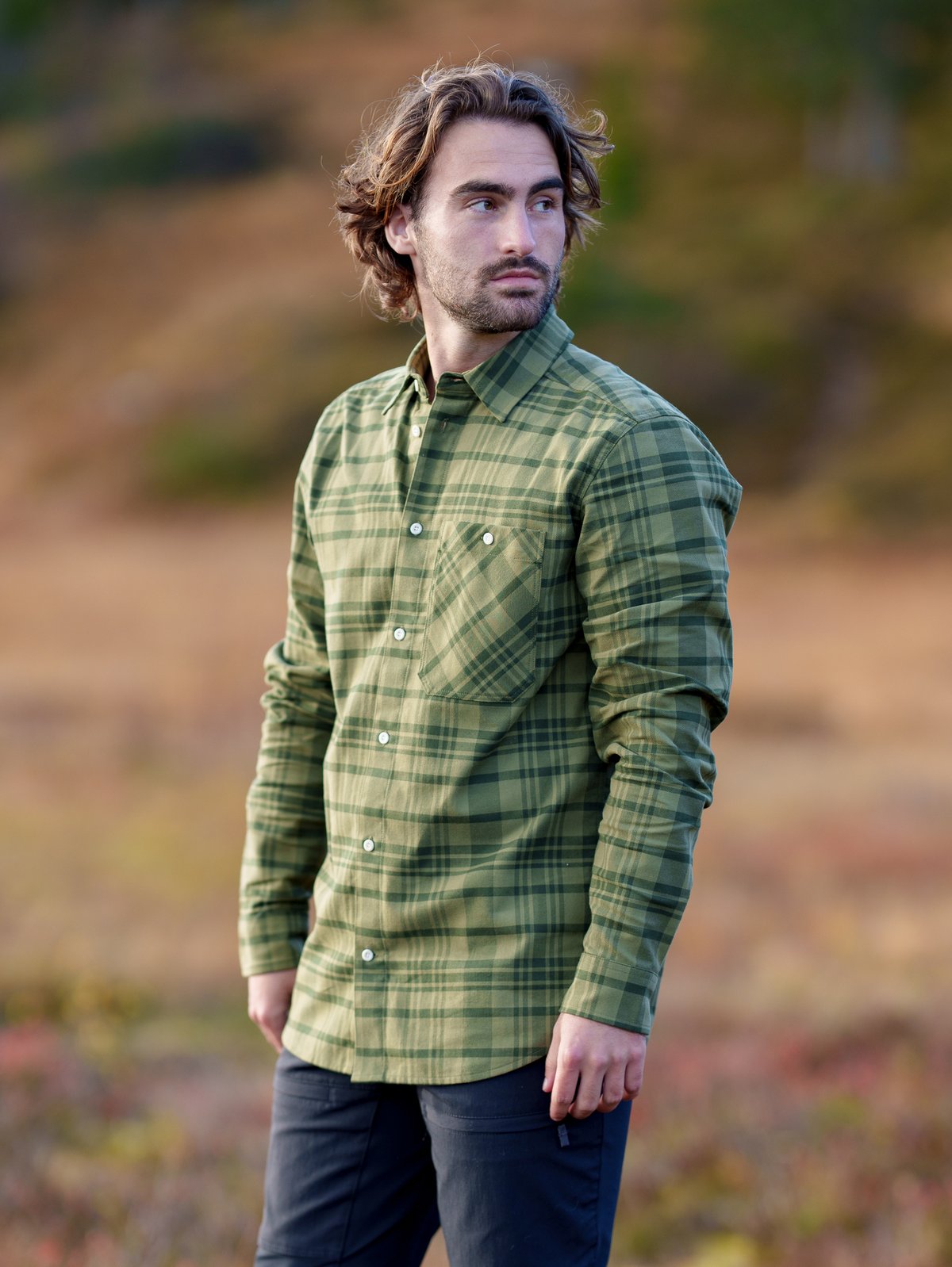Haglöfs Virke Flannel Shirt Men Seaweed green/Olive green