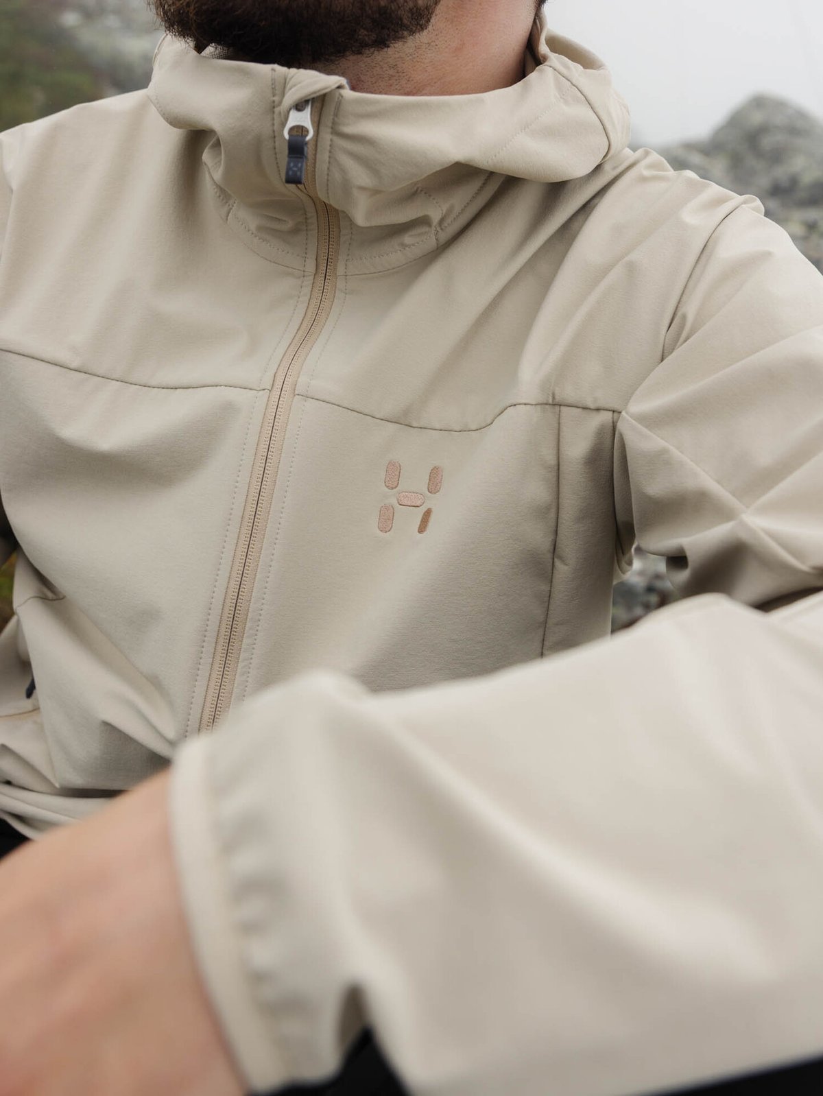 Haglöfs Rosson Softshell Hood Men Chalk Beige
