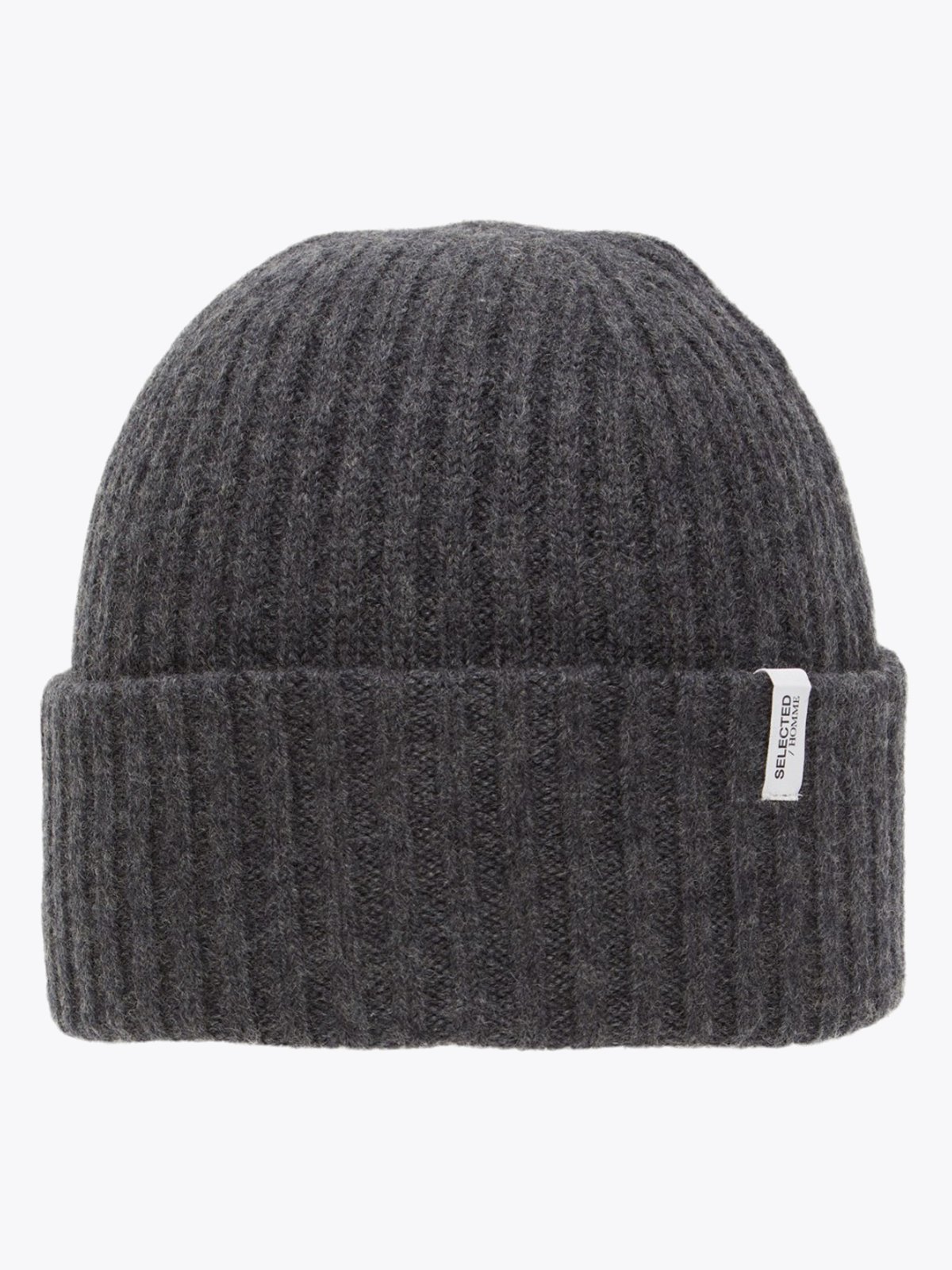Selected Homme Selected Homme Merino Wool Beanie Dark Grey Melange
