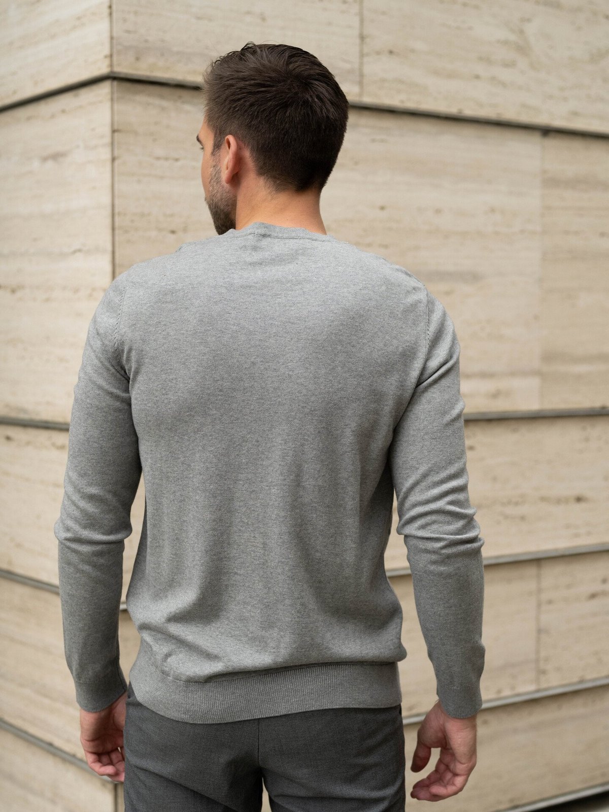 Selected Homme Berg Crew Neck Medium Grey Melange