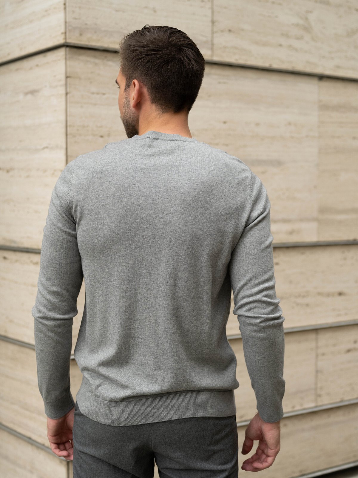 Selected Homme Berg Crew Neck Medium Grey Melange