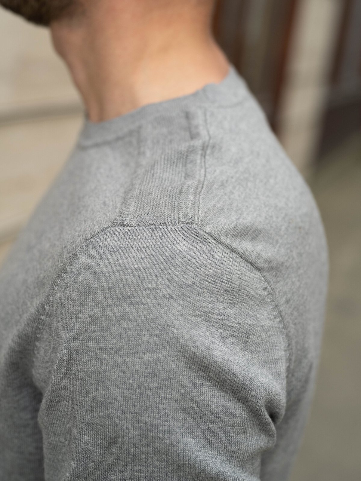 Selected Homme Berg Crew Neck Medium Grey Melange