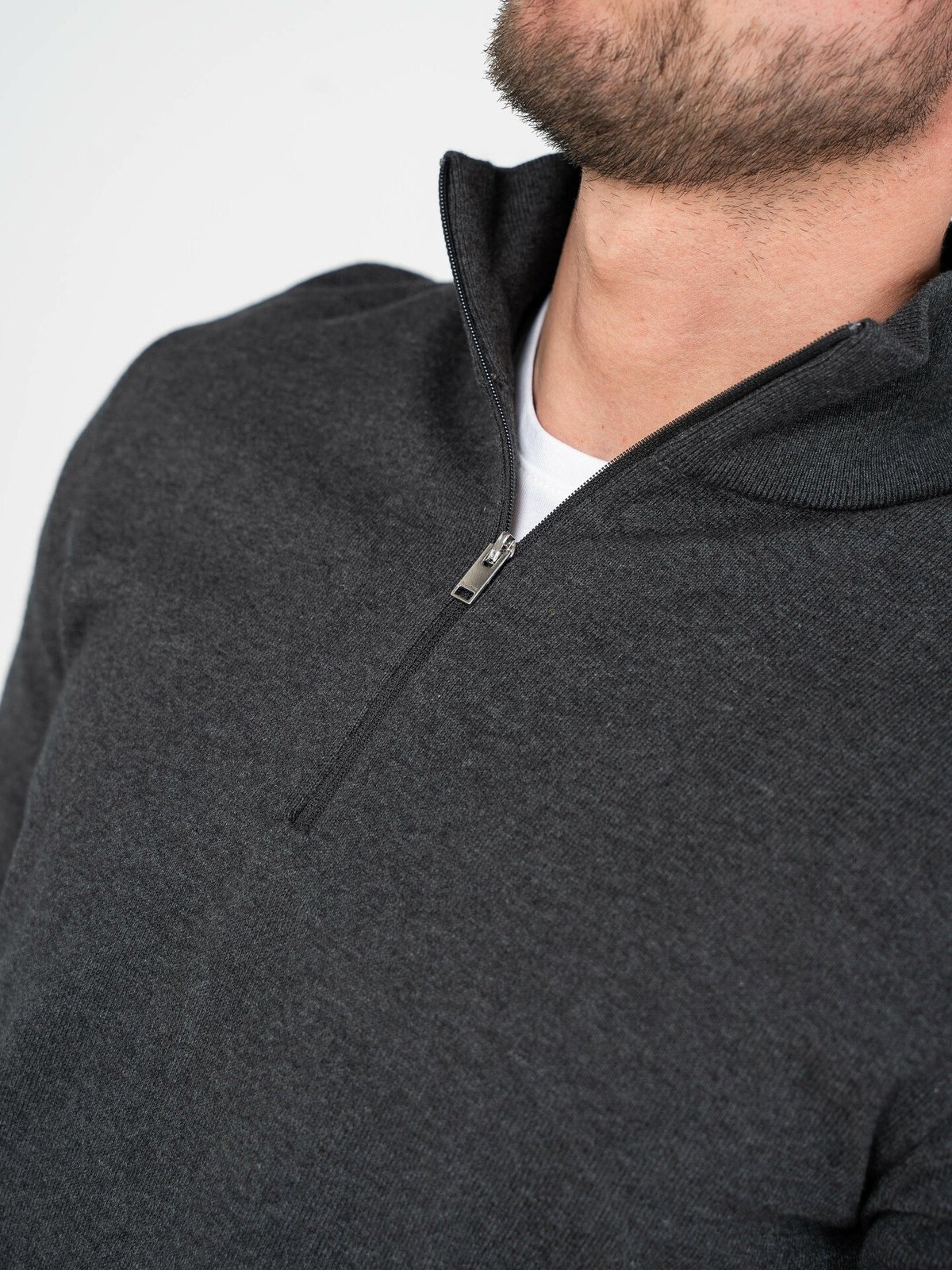 Selected Homme Selected Homme Berg Long Sleeve Half Zip Antracit Melange