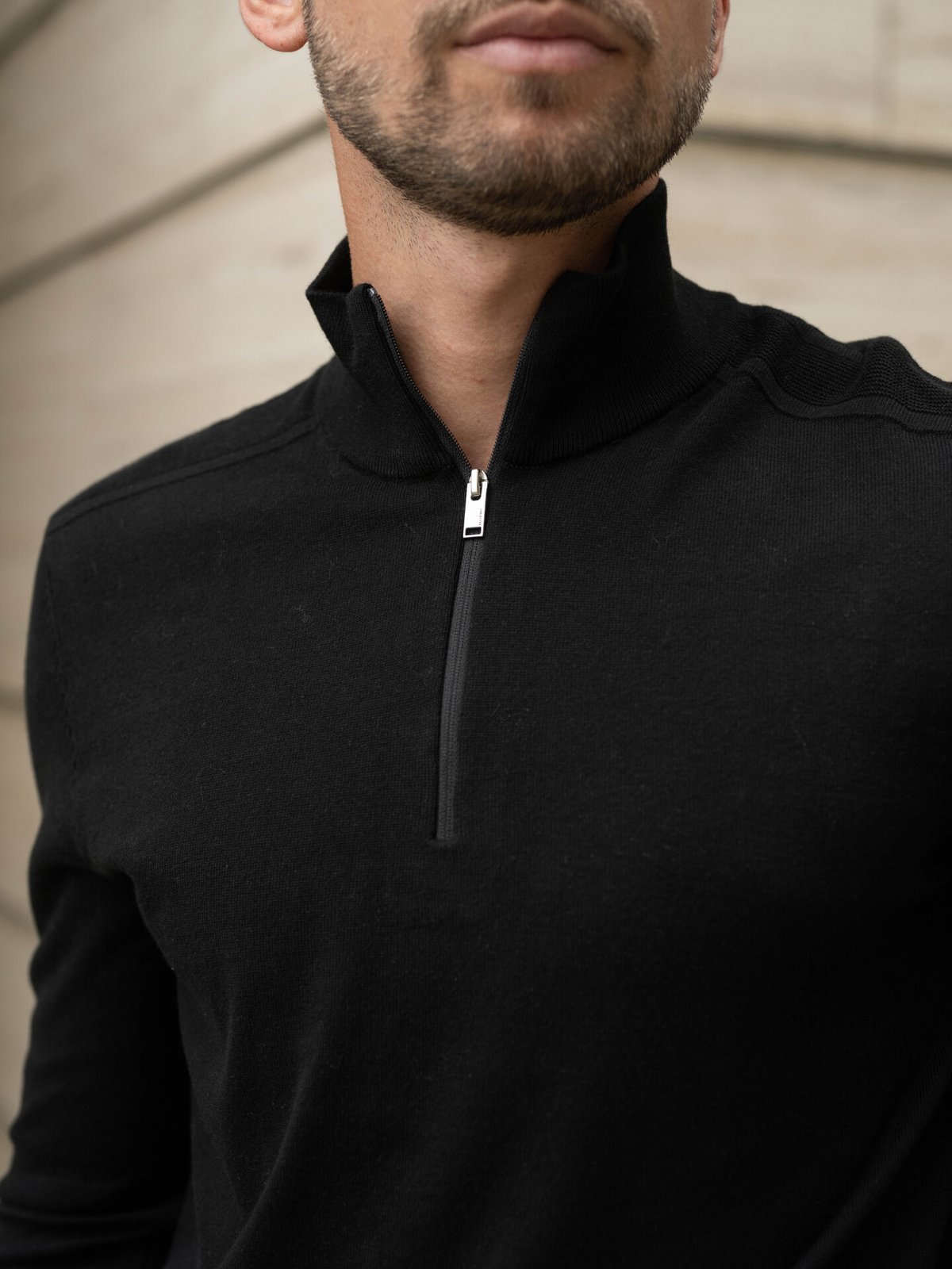 Selected Homme Selected Homme Berg Long Sleeve Half Zip Black